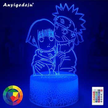 Girls Night Light Uzumaki Naruto og Hinata Hyuga Farverige Nightlights for Dorm Undersøgelse, Rum Udsmykning USB-LED Nat Lampe Manga Gave