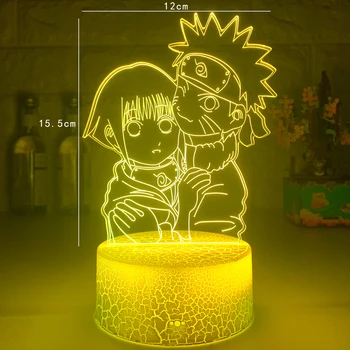Girls Night Light Uzumaki Naruto og Hinata Hyuga Farverige Nightlights for Dorm Undersøgelse, Rum Udsmykning USB-LED Nat Lampe Manga Gave