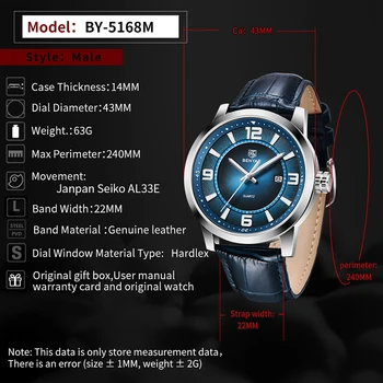 2020 BENYAR Luksus mærke mænds ure nye mode ure til mænd mekaniske ure vandtæt ur afslappet sport ur Relogio Masculino 16068
