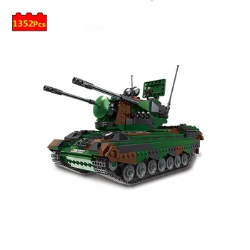 Militær-serien tysk WW2 selvkørende artilleri SWAT Våben DIY model byggesten Legetøj Gaver