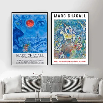 Marc Chagall Væg Kunst, Lærred Print Abstrakt Maleri Kunst Udstilling af Plakater og Prints Væg Billeder for at Stue Indretning