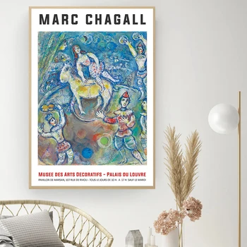 Marc Chagall Væg Kunst, Lærred Print Abstrakt Maleri Kunst Udstilling af Plakater og Prints Væg Billeder for at Stue Indretning