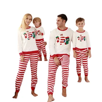 Familie Jul Pyjamas Familie Matchig Tøj X-mas Pjs Familie Brev Print Nattøj Mor, Datter, Far, Børn Nattøj