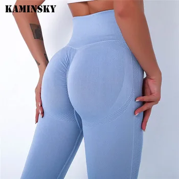 Kaminsky Kvinder Spandex 20% Problemfri Leggings Boble Butt Push Up Træning Legging Slank Høj Talje Leggins Mujer Trænings Bukser