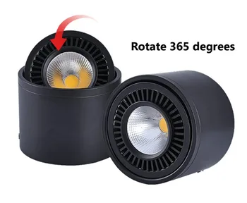 Hot Salg Dæmpbar Overflade Monteret COB LED Downlight 360 Graders Roterende LED Spot Light 5W/7W/9W/15W loftslampe Med LED Driver