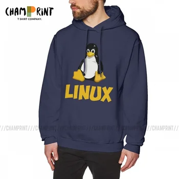 Man Hætte Sweatshirt Linux Tux Penguin Logo Komfortable Sjove Hoodie Programmør Edb-Udvikler Nørd Nørd Pullovere 16205