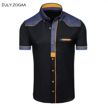 ZOGAA Skjorter til Mænd Mode, Denim Short Sleeve Formelle Shirts Mand Casual Sommer Tøj Toppe Slank Bomuld Plus Size Mandlige Shirts