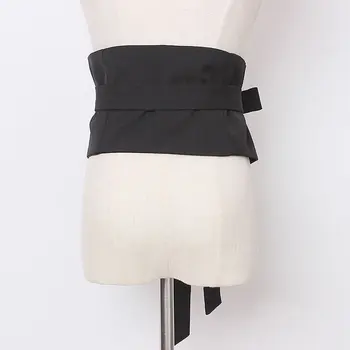 XITAO Sorte Bandage Cummerbunds Kvinder Mode Nye 2019 Efteråret Uregelmæssige Lille Frisk Afslappet Mindretal Casual Cummerbunds GCC2453