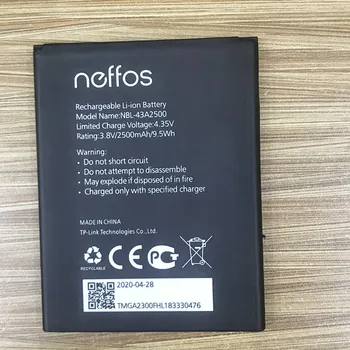 Nye 3.8 V 2500mAh NBL-43A2500 Batteri til Neffos NBL-43A2500