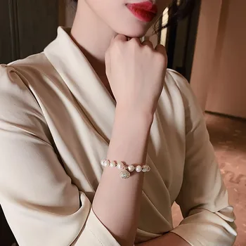 Klassisk Æstetik Naturlige Shell Pearl Kæde Armbånd Syd Korea Sexet Kvindelige Smykker Europæiske Dame Pige Usædvanlige Armbånd