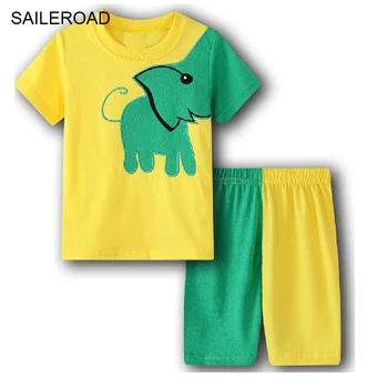 SAILEROAD Børn Tegnefilm Gravemaskine Nattøj Til Dreng Summer Shark Pyjamas Børn Dinosaur Pijama Infantil Drenge Hjem Bære Nattøj
