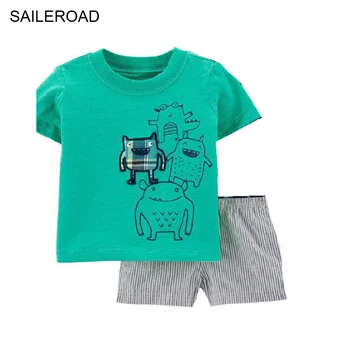 SAILEROAD Børn Tegnefilm Gravemaskine Nattøj Til Dreng Summer Shark Pyjamas Børn Dinosaur Pijama Infantil Drenge Hjem Bære Nattøj