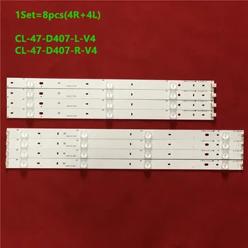 1 sæt=8stk(4R+4L) led-baggrundsbelysning strip for CL-47-D407-R-V4/CL-47-D407-L-V4 47PFH4109 TPT470H1-DUJFFE For Ph illips47 tommer TV
