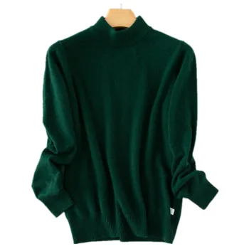 Grøn Cashmere Rullekrave Lady Sweater Plus Size Kvinder Trøjer Sort Tæve Sweater Casual Kvinder Jumper Vinter Trække Femme