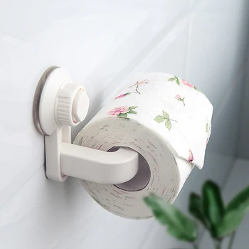 Køkken Badeværelse papirholder Opbevaring sugekop vægbeslag Aftageligt Rack Til at Placere Ruller eller Hænge Håndklæder Sucker