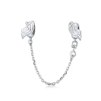 WOSTU Passer Oprindelige Charme Armbånd af 925 Sterling Sølv CZ Sikkerhed Chain Heart Charm Perle DIY Smykker at Gøre Berloque