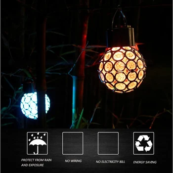 Offentlig solar LED pendel have sfæriske vandtæt hule hængende bolden hule hængende villa græsplænen have dekorativ lampe