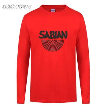 Mænd Fashion Forår langærmet T-shirt Sabian T-Shirt med Lange Ærmer Mode Toppe O-hals Bomuld Mænd T-Shirts Gratis Fragt OT-356