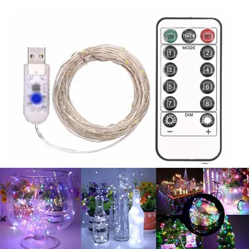 USB LED String Lys Farverige Vandtæt LED kobbertråd Strenge, Ferie Belysning Fe Til julefrokost Bryllup Dekoration