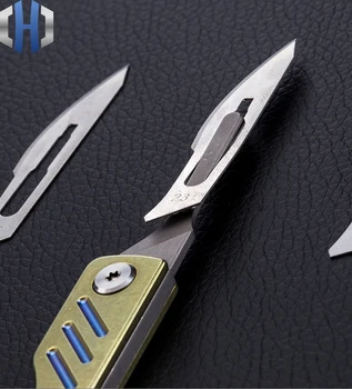 Titanium Legering Mini Kniv EDC Folde Kniv 3 Farver Med 24 blade*10pcs vinger