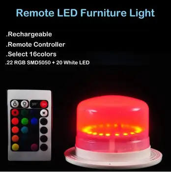 Vandtæt LED Dekorative bordlamper Bryllup Fest Dekoration Under Bordet LED Møbler Lighitng med Genopladeligt Batteri