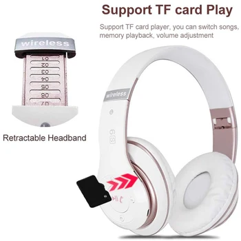 Gaming Headsets, Trådløse Hovedtelefoner Over Ear Hifi Stereo-Sammenklappelig Headset Ørepuder For airpods antal