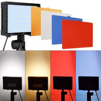 2 stk LED-Lampe Fotografering Studio Lys Lampe Stående Blød Boks Fyld Lys Kit Med farvefiltre Og 2*30CM Lys Stå
