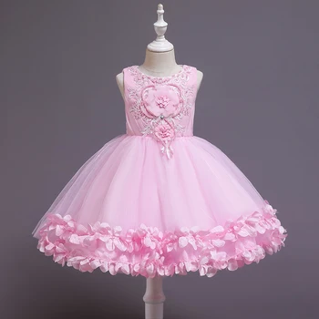 Baby Girls Flower Kids Dress for Girls Petal Tutu Party Princess Dress Girl 2 4 6 7 8 10 Yrs Birthday Party Evening Prom Dress
