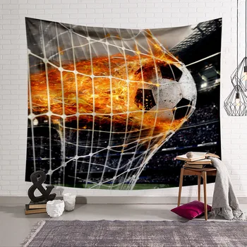 3D-Fodbold Udskrivning Gobelin Soveværelse Stue, Sovesal Væggen Hænger Tapetet Moderne Sports Polyester Vaskbart Tæppe