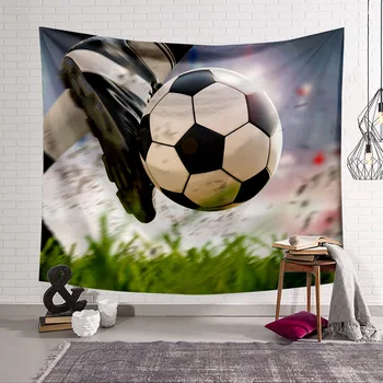 3D-Fodbold Udskrivning Gobelin Soveværelse Stue, Sovesal Væggen Hænger Tapetet Moderne Sports Polyester Vaskbart Tæppe
