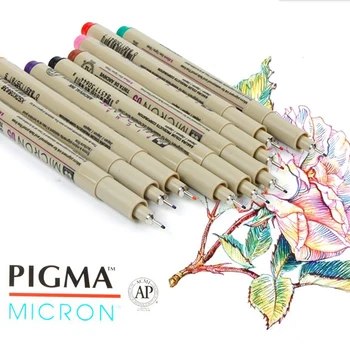 Sakura Pigma Micron Fin Linje, Pen Sæt 3/4/9 Assorterede Farver Professionelle Kunst Markør Manga Tegneserie Pro Liner Pensel, Pen Tegning Kit