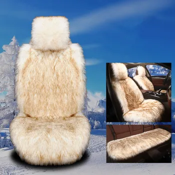 Car seat cushion vinter wolf hår plys bil måtten efterår og vinter bil universal sædehynde behagelig varm blød pude