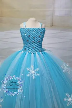 POSH DRØM Elsa Prinsesse Børn Piger Tutu Kjoler Matchende Paryk Prinsesse Halloween Kostume Elsa Fødselsdag, Børn Tøj