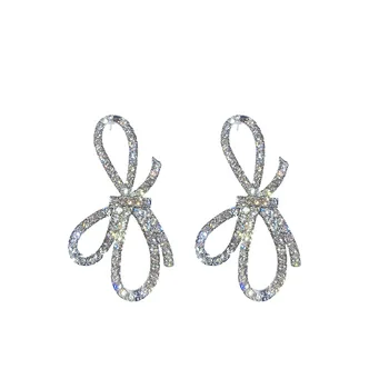 Temperament store rhinestone bue stud øreringe til kvinder trendy koreanske crystal øreringe senior luksus smykker