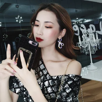 Temperament store rhinestone bue stud øreringe til kvinder trendy koreanske crystal øreringe senior luksus smykker