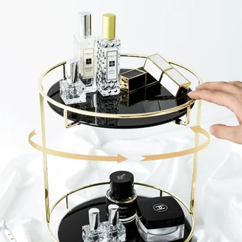 Luksus Kosmetik Storage Rack Rotere Makeup Organizer Parfume Desktop Display Stå Badeværelse Toiletbord Hylde Ny Notering