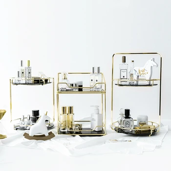 Luksus Kosmetik Storage Rack Rotere Makeup Organizer Parfume Desktop Display Stå Badeværelse Toiletbord Hylde Ny Notering