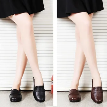 EAGSITY læder sko dagdriver for kvinder lejligheder damer kører sko comfortbale skridsikkerheden slip på loafers for arbejde party
