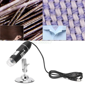 1600X USB Digital Mikroskop-Kamera-Endoskop 8LED Lup med Metal Stå