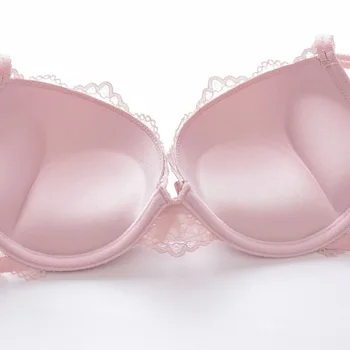 Sexet undertøj til kvinder blonder gennemsigtig bh og trusse sæt, push up 2018 nye 3/4 kop justerbar undertøj tre fjerdedele