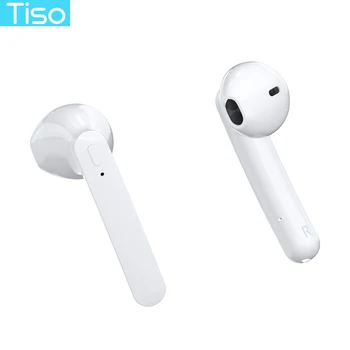 Tiso 13mm højttalere Bluetooth-5.0 øretelefoner 6D ægte trådløse stereo-HD hovedtelefon TWS IPX5 vandtæt headset med dobbelt mikrofon