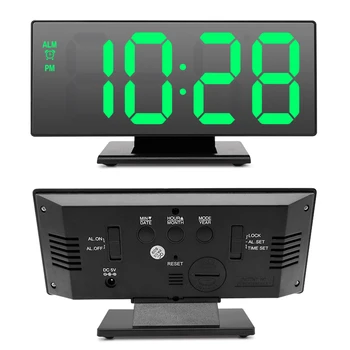 Displayet LED Desktop-vækkeure Elektronisk Ur Tabel temperatur display Multifunktion Udsæt Natten lang række Despertador