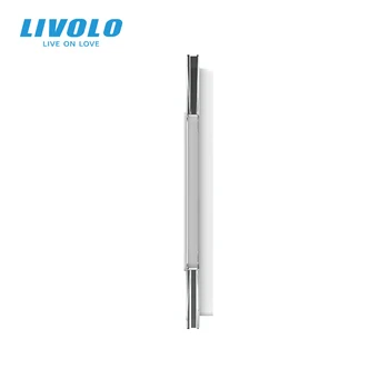 Livolo White Pearl Krystal Glas,222mm*80mm,EU-standard,2Gang &1 Billede Glas Panel,C7-C1/C1/SR-11 (4 Farver),kun panel,no logo 16504