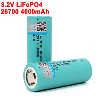 3.2 V 26700 4000mAh LiFePO4 Batteri 3C Kontinuerlig Udledning Maksimalt 5C High power batteri Til El-bil, scooter til lagring af Energi