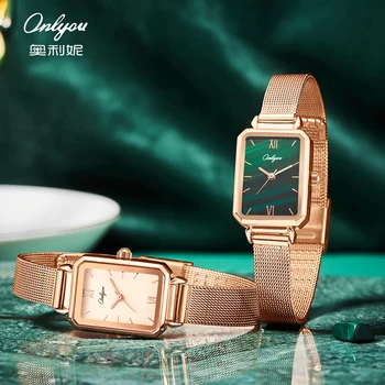 Onlyou ur til kvinder dame armbånd ur Mærkevarer kvinders ure rektangel Vandtæt Gift kvinde kvinder ure luksus