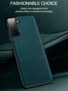 GRMA Oprindelige Luksus Læder bagcover til Samsung Galaxy S21 S30 S20 Plus Ultra Stødsikkert Cover til Samsung Note20 Ultra Sag
