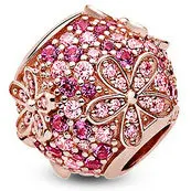 2021 Nye 925 Sterling Sølv Mousserende Freehand Hjerte-Perle-Charms Rose Gold Passer til Pandora Armbånd Kvinder DIY Smykker