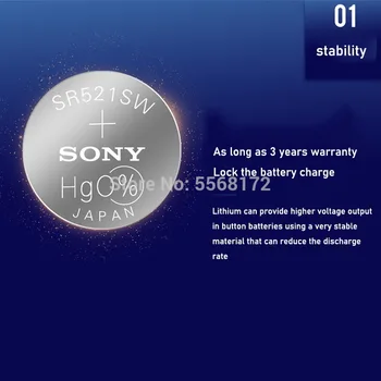 5pcs Sony Originale Mærke 379 SR521SW D379 SR63 V379 AG0 Ur Batteri-Knappen Coin Cell LAVET I JAPAN