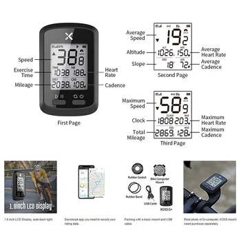 GPS Cykel Trådløse Computer Cykling Speedometer Bluetooth Kilometerstand for Vej Cykel, Mountain Cykel BHD2