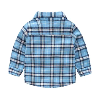 Baby Dreng Flannel Skjorte Kid langærmet Toppe Shirt Foråret Barn Tøj Plaid Shirt Dreng Casual Pige Bluse dropshipping tøj